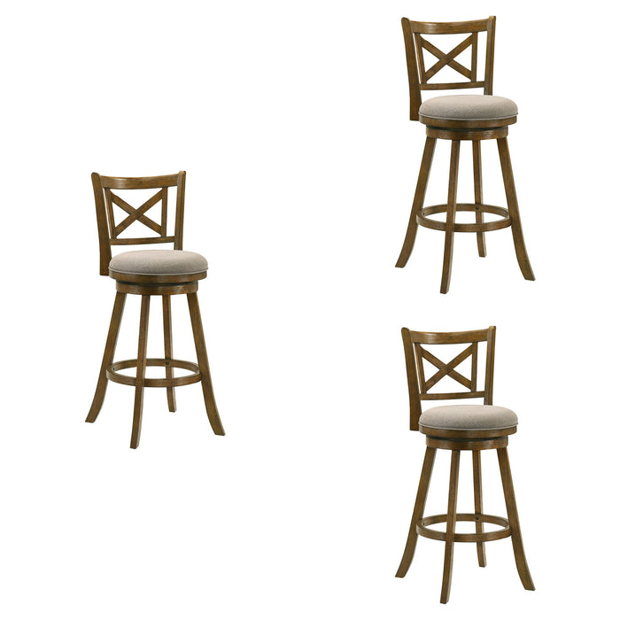 Kodi - Modern Farmhouse Swivel Wood Bar Height Kitchen Bar Stool - Simple Home Plus