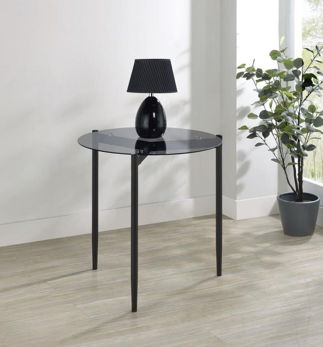 Rosalie - Round Smoked Glass Top Table - Simple Home Plus