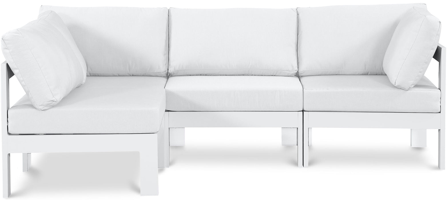 Nizuc - Outdoor Patio 4 Piece Modular Sectional With White Frame - Simple Home Plus