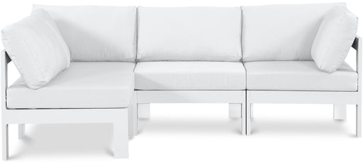 Nizuc - Outdoor Patio 4 Piece Modular Sectional With White Frame - Simple Home Plus