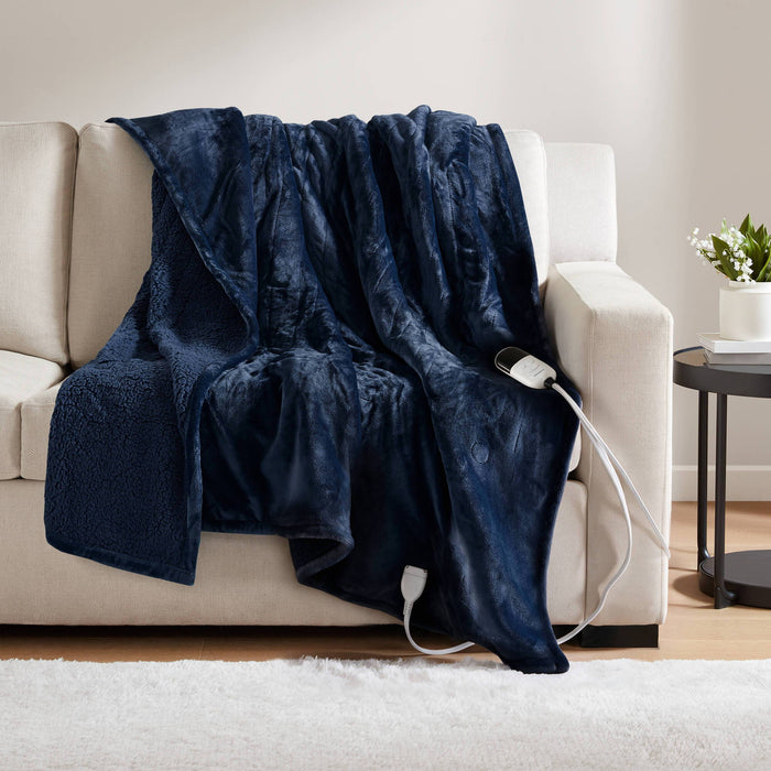 Heated Microlight to Berber - Throw - Indigo
