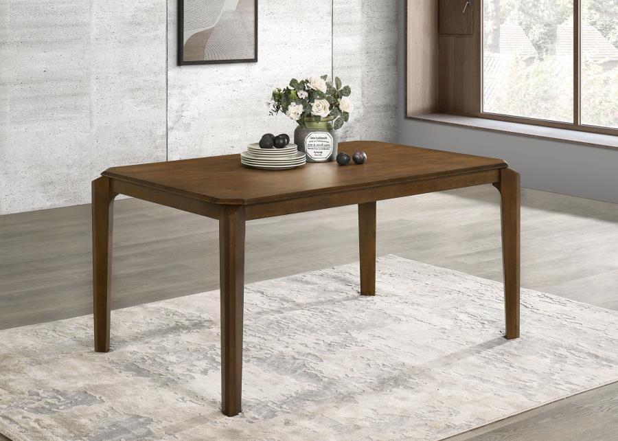 Almonte - Rectangular Wood Dining Table - Dark Brown - Simple Home Plus