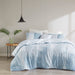 Brush Stroke - King 4 Piece Oversized Reversible Comforter Set - Blue - Simple Home Plus