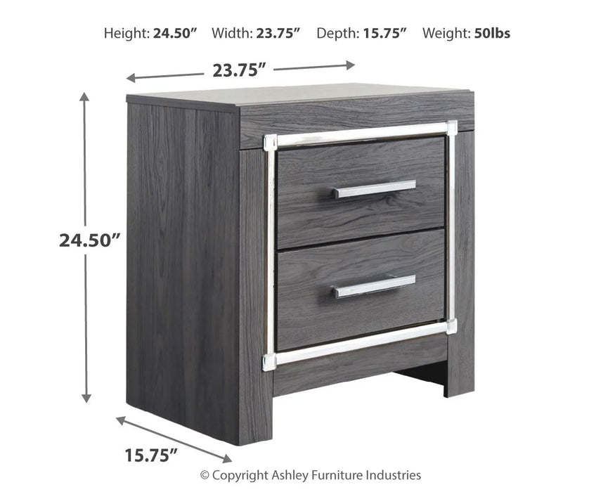 Lodanna - Two Drawer Night Stand - Gray As-IS