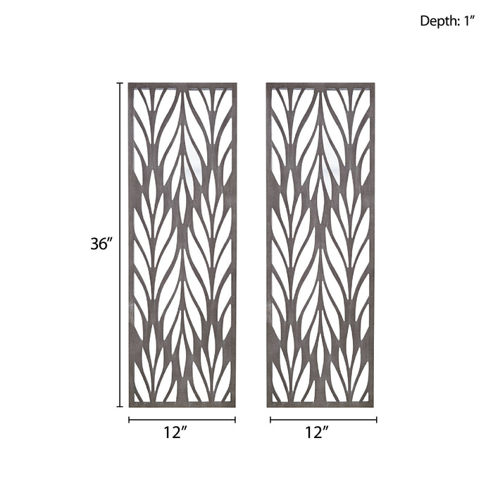 Florian - Carved Wall Panel Decor (Set of 2) - Reclaimed Gray - Simple Home Plus
