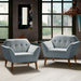 Newport - Wide Mid-Century Modern Lounge Chair (Set of 2) - Light Blue - Simple Home Plus