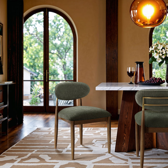 Riccio - Fabric Dining Side Chair (Set of 2) - Walnut Frame - Simple Home Plus