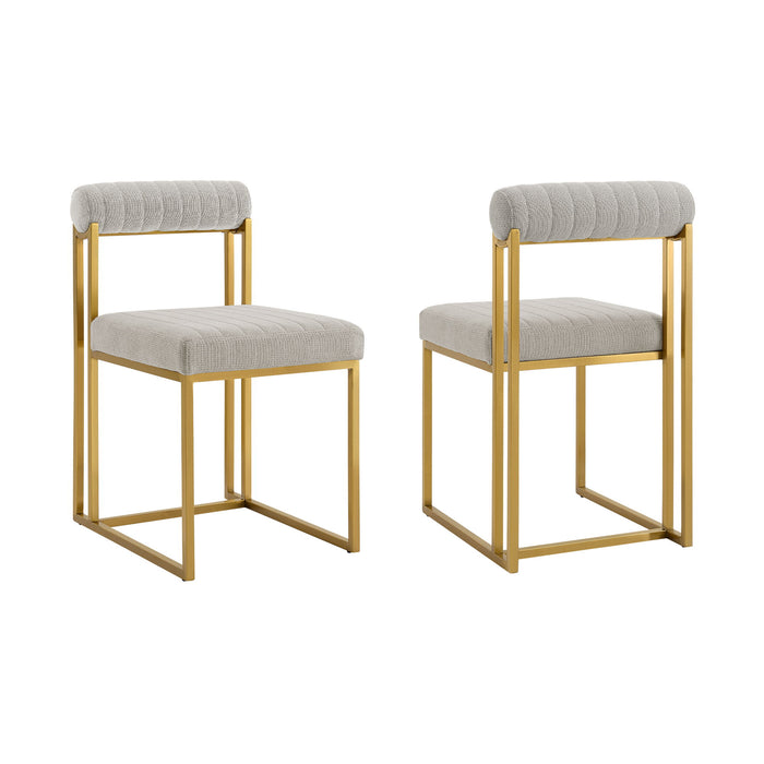 Anastasia - Dining Chair (Set of 2) - Gold Brushed / Taupe - Simple Home Plus