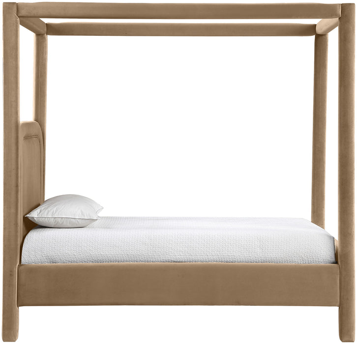 Salina - Velvet Upholstered Bed - Simple Home Plus