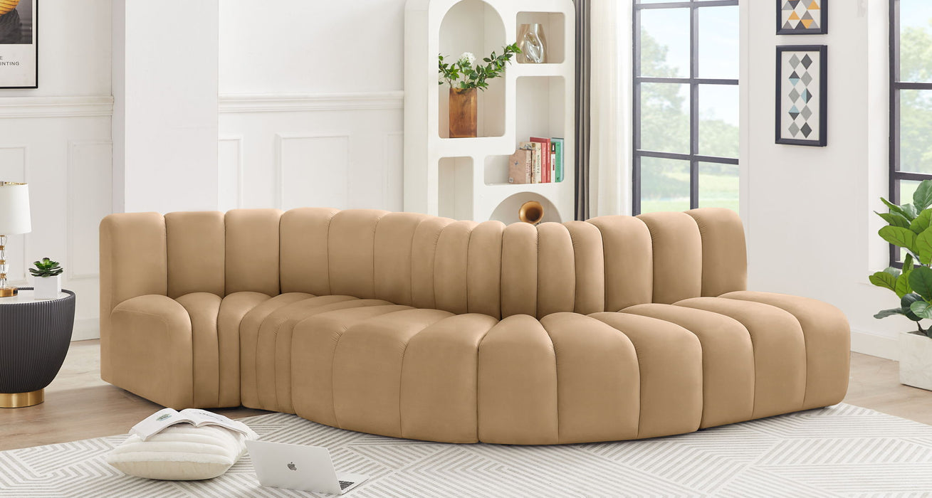 Arc - Velvet 5 Piece Modular Sofa - Simple Home Plus