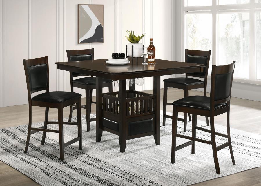 Jaden - 5 Piece Square Counter Height Dining Set - Espresso - Simple Home Plus