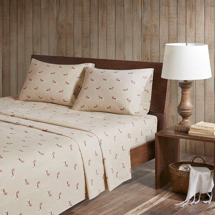 Flannel - Twin Sheet Set - Tan Dog - Simple Home Plus