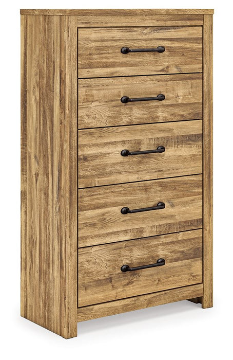 Maystonna - Five Drawer Chest - Brown - Simple Home Plus