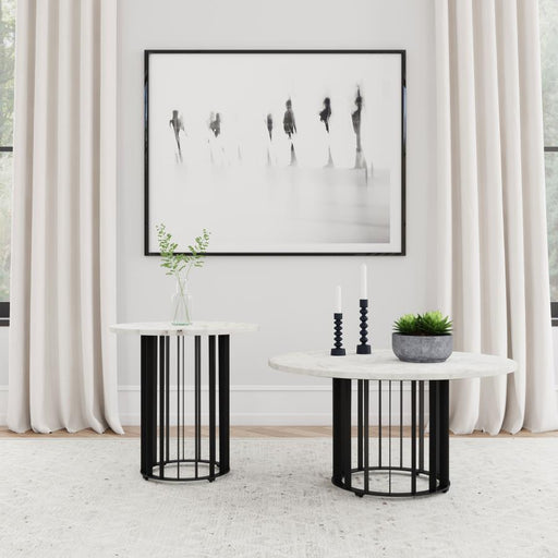 Haven - Round Marble Coffee Table Set - Simple Home Plus
