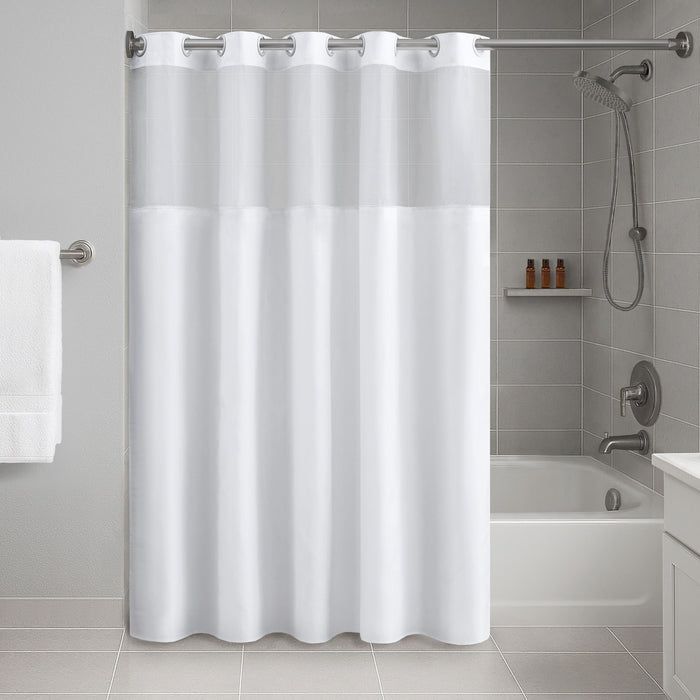 Plain Weave - Essential Fabric Shower Curtain - White - Simple Home Plus