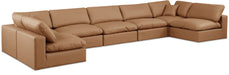 Comfy - 7 Piece Faux Leather Modular Armless Sectional - Simple Home Plus