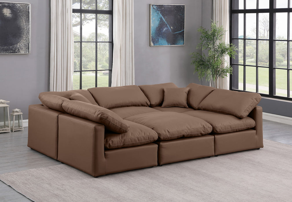 Indulge - Faux Leather 6 Piece Modular Sectional - Simple Home Plus