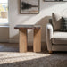 Ravenna - Marble/Stone End Table - Burgundy - Simple Home Plus