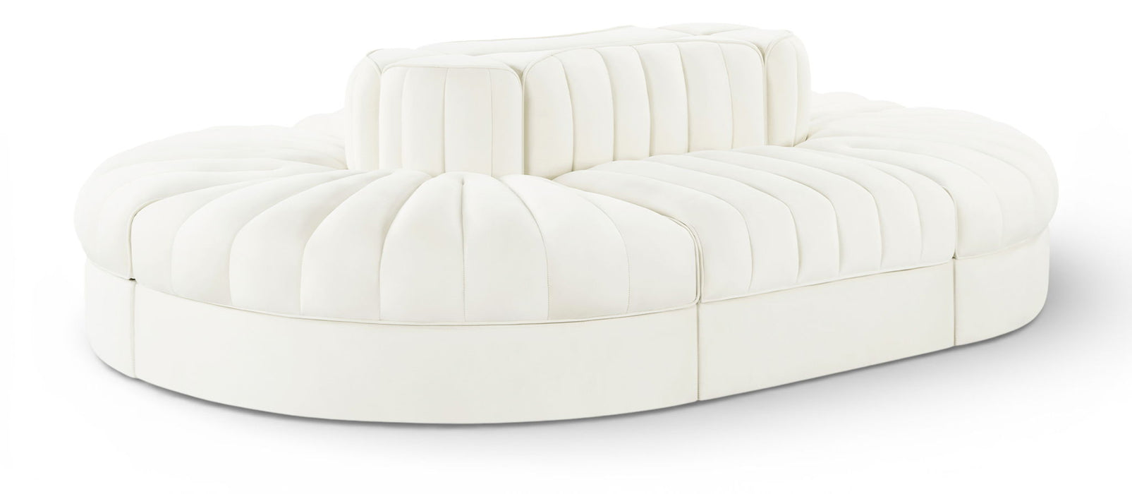 Rummi - Oval Velvet Performance Fabric Upholstered 6 Piece Modular Sectional - Simple Home Plus