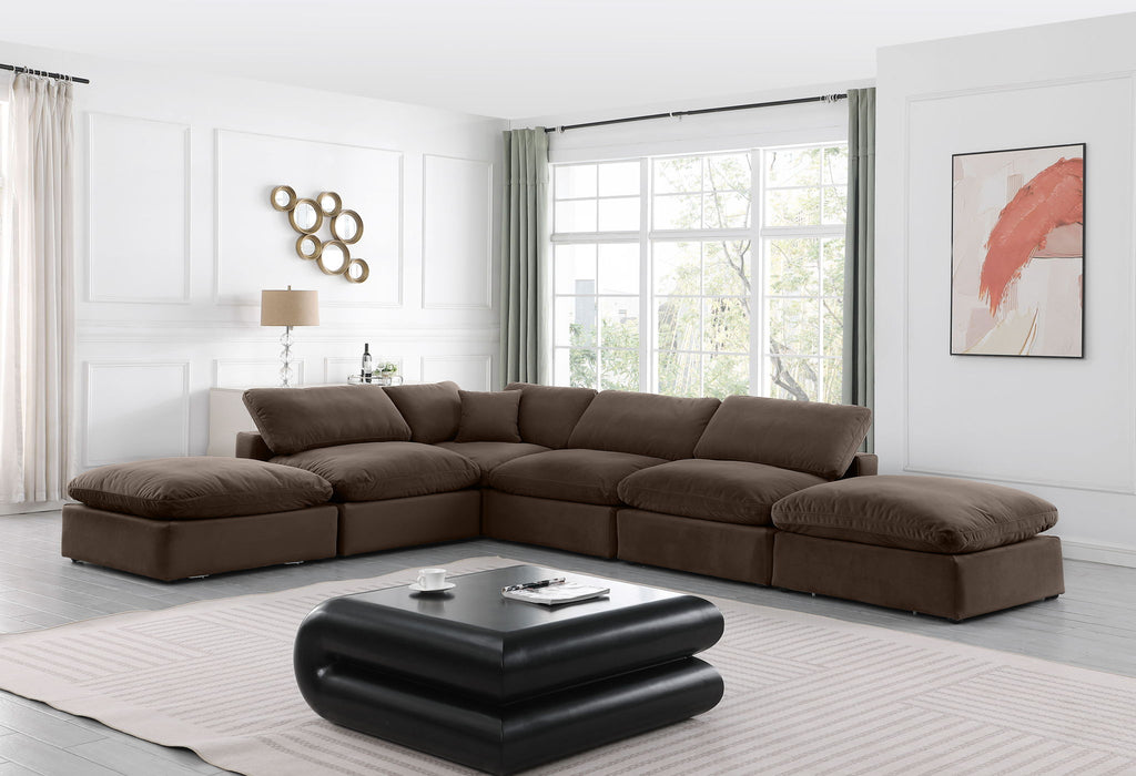 Comfy - 6 Piece Velvet Modular Sectional - Simple Home Plus