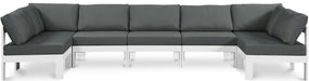 Nizuc - Outdoor Patio 7 Piece Modular Sectional With White Frame - Simple Home Plus