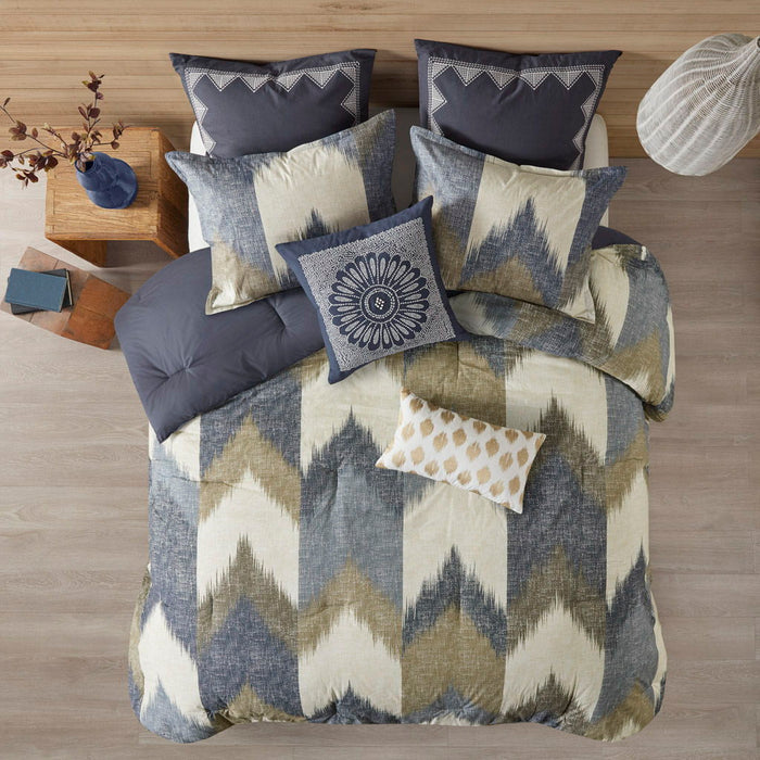 Alpine - 3 Piece Comforter Mini Set - Navy - Simple Home Plus