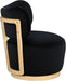 Elara - Velvet Upholstered Swivel Accent Chair - Stained Natural - Simple Home Plus