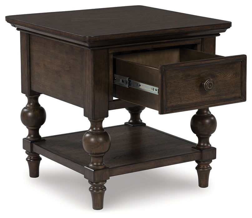 Veramond - Dark Brown - Square End Table - Simple Home Plus