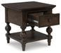 Veramond - Dark Brown - Square End Table - Simple Home Plus