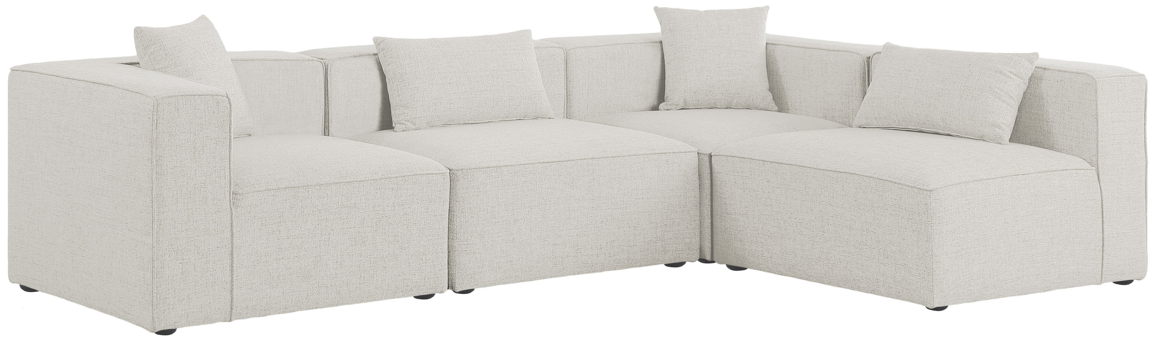 Cube - Linen 4 Piece Modular Corner Sectional - Simple Home Plus