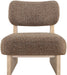 Vetra - Linen Textured Fabric Upholstered Accent Chair With Natural Base - Simple Home Plus