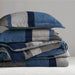 Boulder Stripe - Twin/Twin Long Pieced Comforter Set - Blue - Simple Home Plus