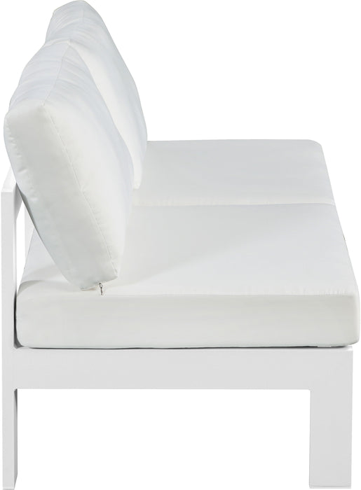 Nizuc - Outdoor Patio 2 Seat Armless Modular Sofa With White Frame - Simple Home Plus