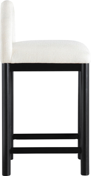 Conrad - Linen Counter Stool With Black Legs - Simple Home Plus