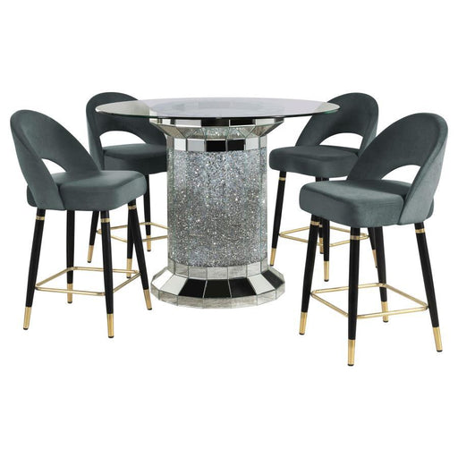 Ellie - Pedestal Counter Height Dining Room Set - Simple Home Plus
