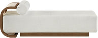 Zephyr - Linen Textured Fabric Upholstered Chaise - Painted Brown Walnut Base - Simple Home Plus