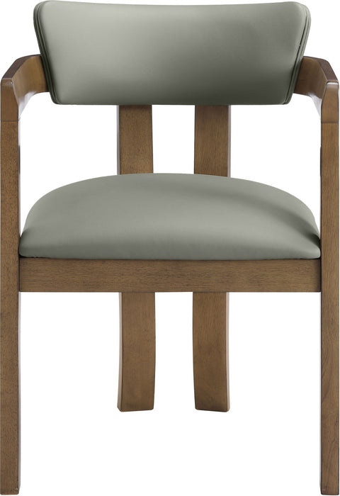 Lavrin - Vegan Leather Upholstered Dining Arm Chair (Set of 2) - Walnut Base - Simple Home Plus