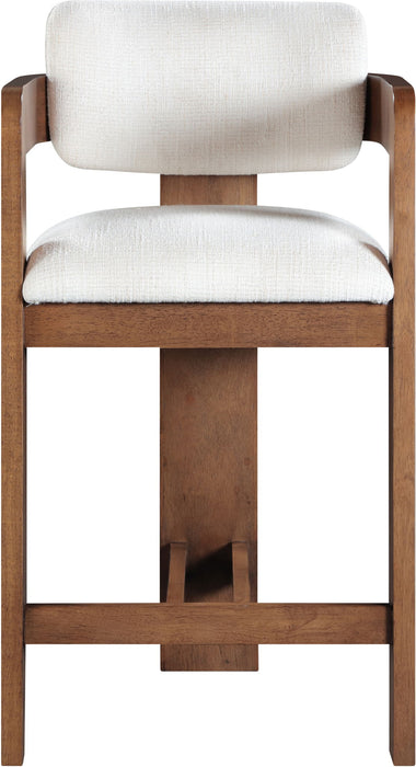 Sacha - Linen Stool With Brown Base - Simple Home Plus