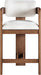 Sacha - Linen Stool With Brown Base - Simple Home Plus