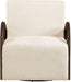 Neria - Chenille Fabric Upholstered Swivel Accent Chair - Painted Brown Base - Simple Home Plus