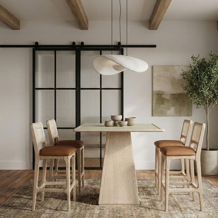 Atrium - Glass Top And Wood Base Dining Table - Simple Home Plus