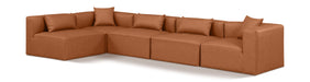Cube - 5 Piece Modular Sectional - Cognac - Simple Home Plus