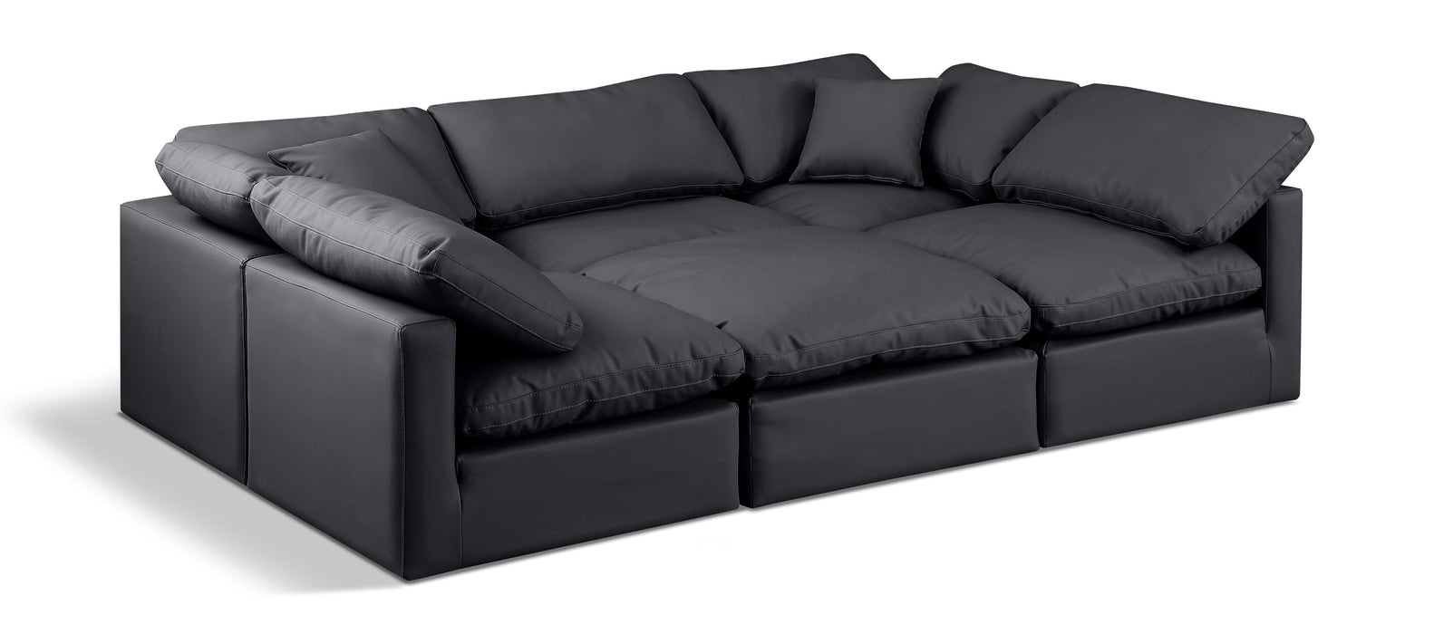 Indulge - Faux Leather 6 Piece Modular Sectional - Simple Home Plus