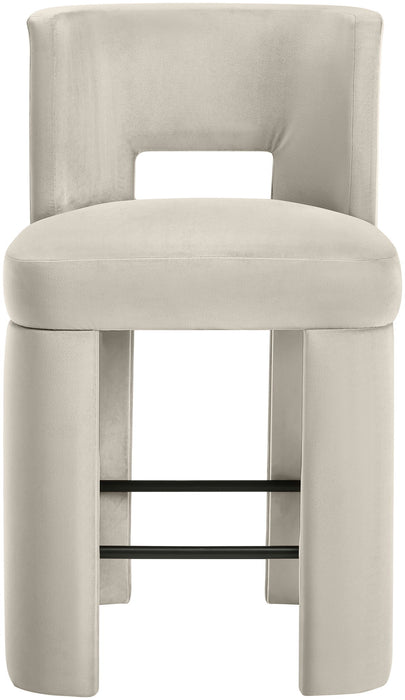 Zuno - Velvet Performance Fabric Upholstered Counter Stool (Set of 2)