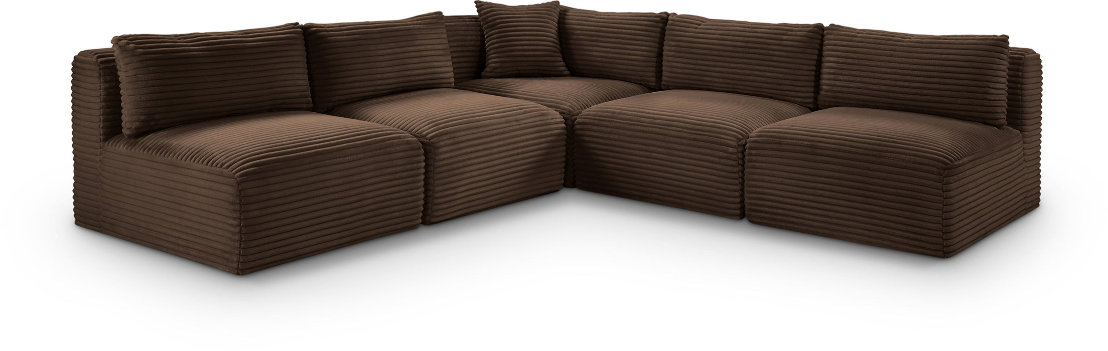 Shaggy - 5 Piece Modular Corner Armless Sectional - Simple Home Plus