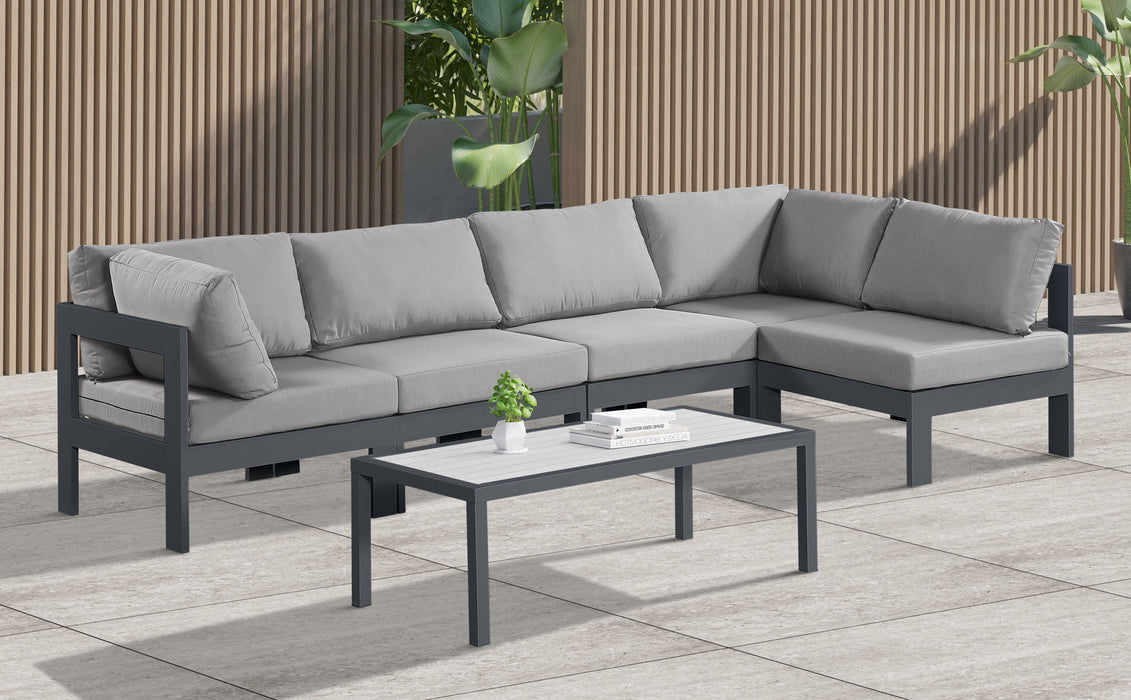 Nizuc - Outdoor Patio 5 Piece Modular Sectional With Gray Frame - Simple Home Plus