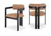 Aurum - Vegan Leather Upholstered Dining Chair With Graphite Black Base (Set of 2) - Simple Home Plus