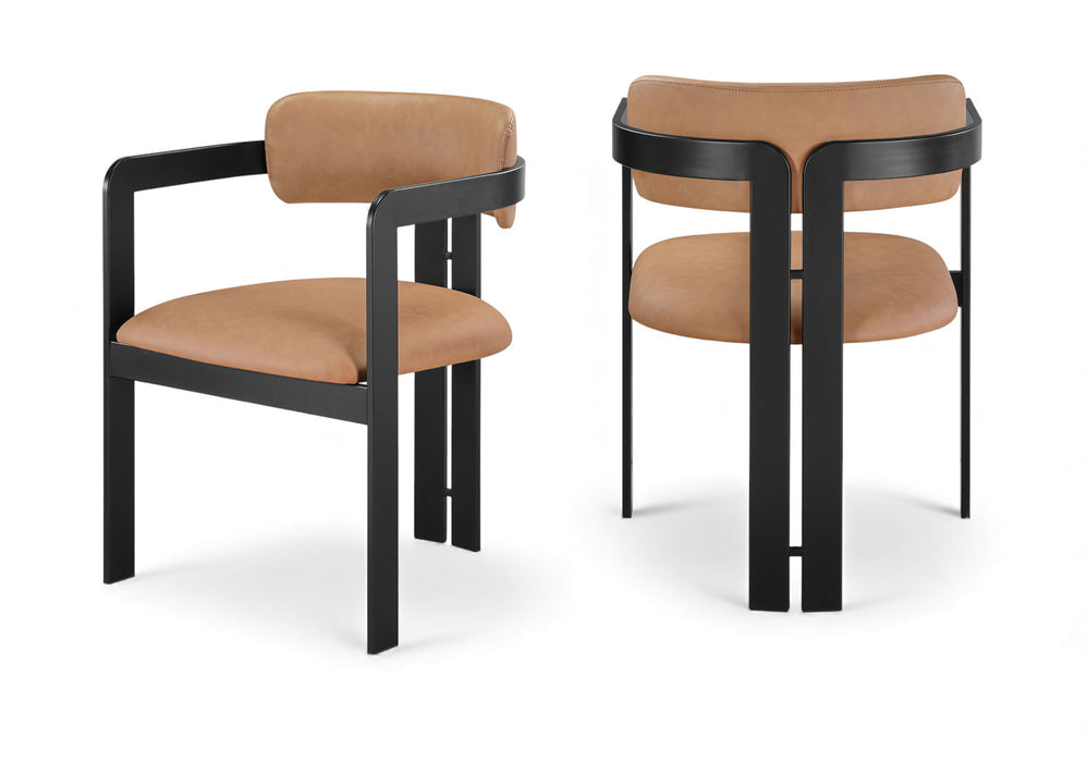 Aurum - Vegan Leather Upholstered Dining Chair With Graphite Black Base (Set of 2) - Simple Home Plus