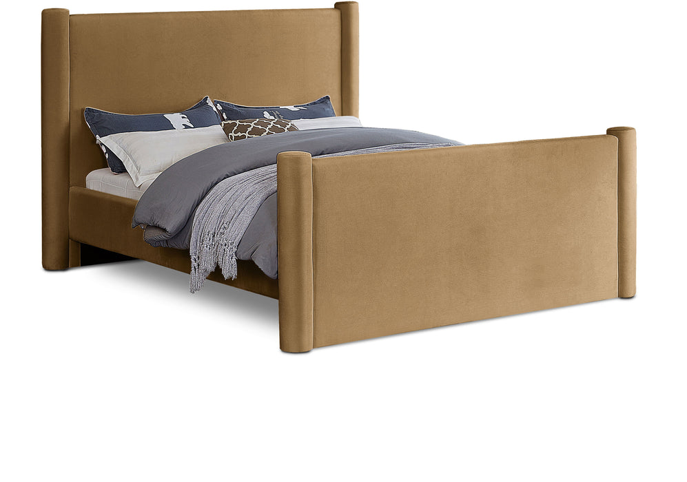 Elias - Velvet Upholstered Bed - Simple Home Plus