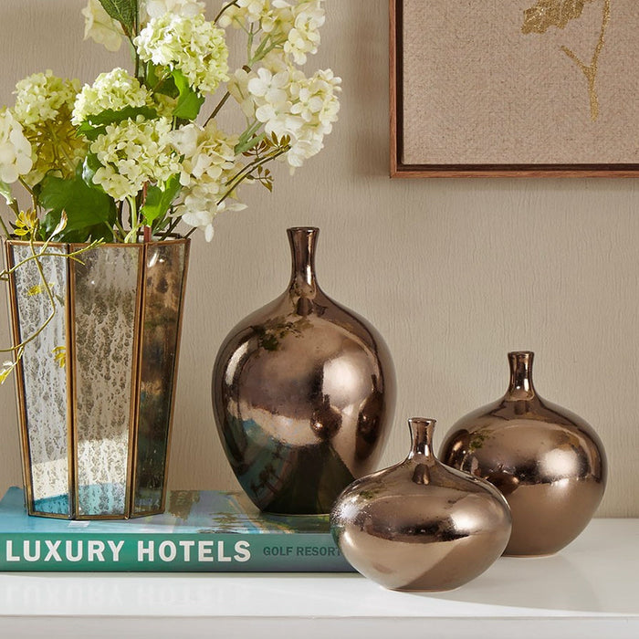 Ansen - Vase (Set of 3) - Bronze - Simple Home Plus
